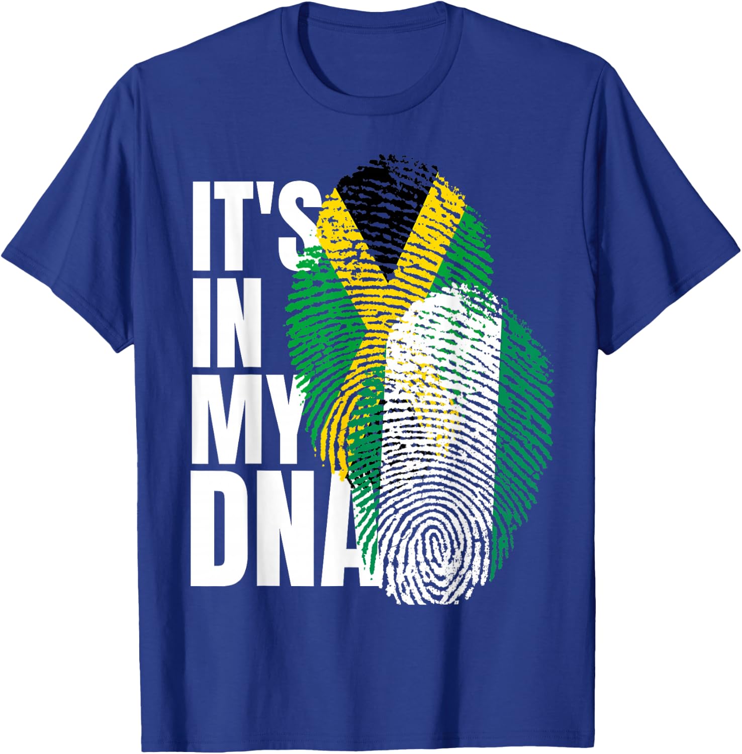 Jamaican And Nigerian Mix DNA Heritage Flag T-Shirt - T-Shirt | Royal