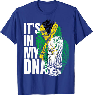 Jamaican And Nigerian Mix DNA Heritage Flag T-Shirt - T-Shirt | Royal