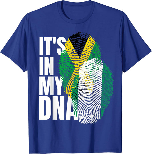 Jamaican And Nigerian Mix DNA Heritage Flag T-Shirt - T-Shirt | Royal