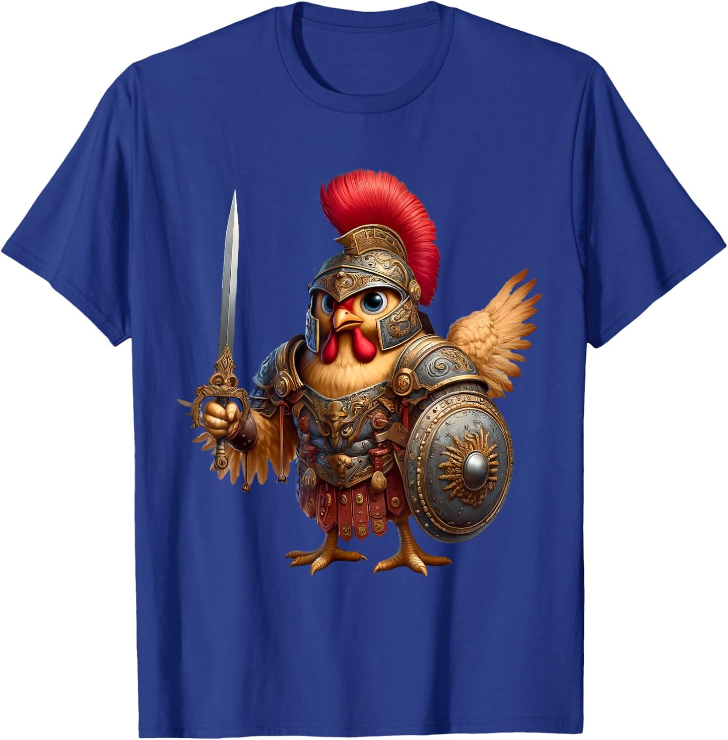 Chicken Gladiator Ancient Rome SPQR Men Women Kids T-Shirt - T-Shirt | Royal