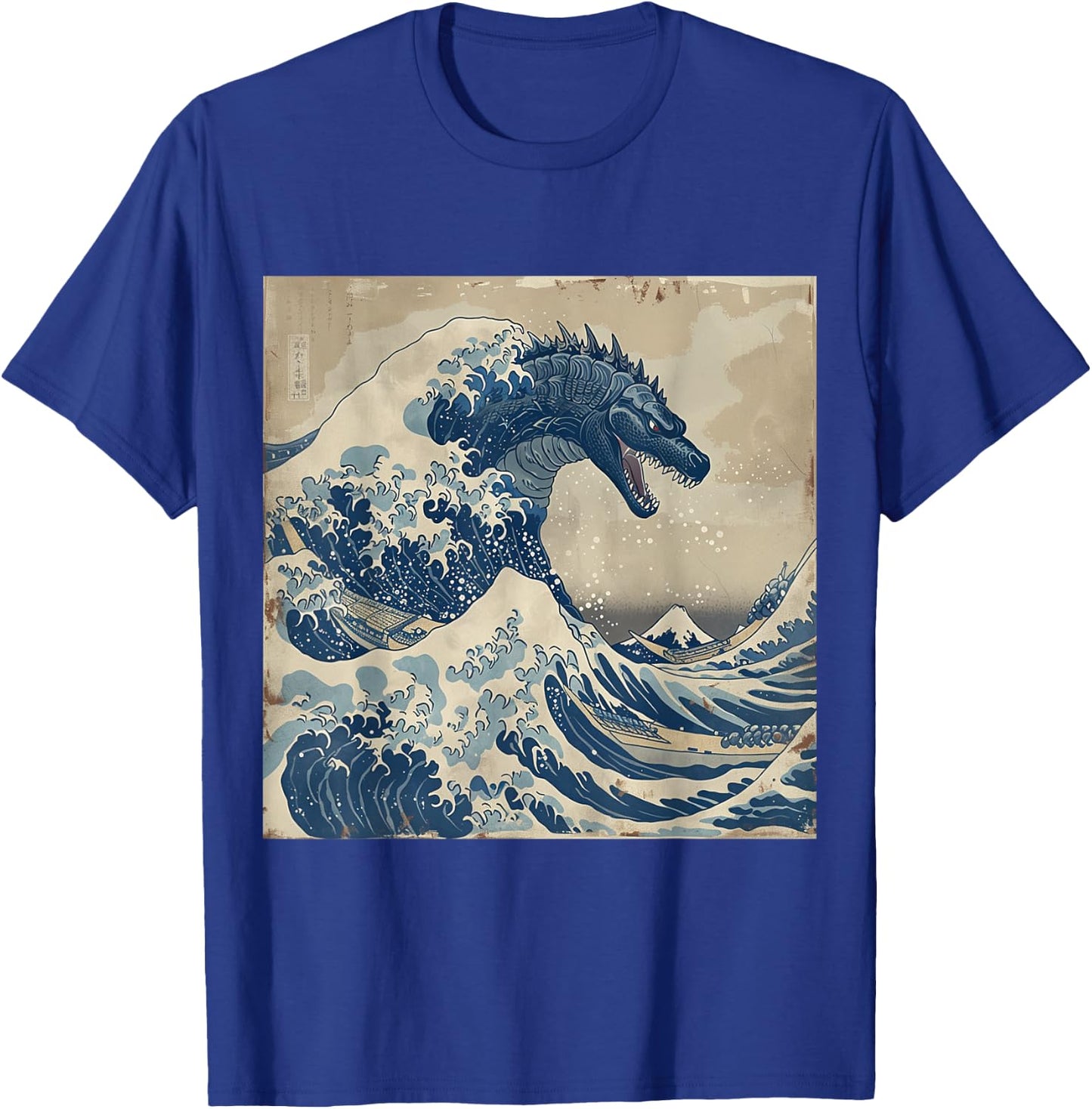 Japanese Kaiju In Hokusai Great Wave off Kanagawa T-Shirt - T-Shirt | Royal