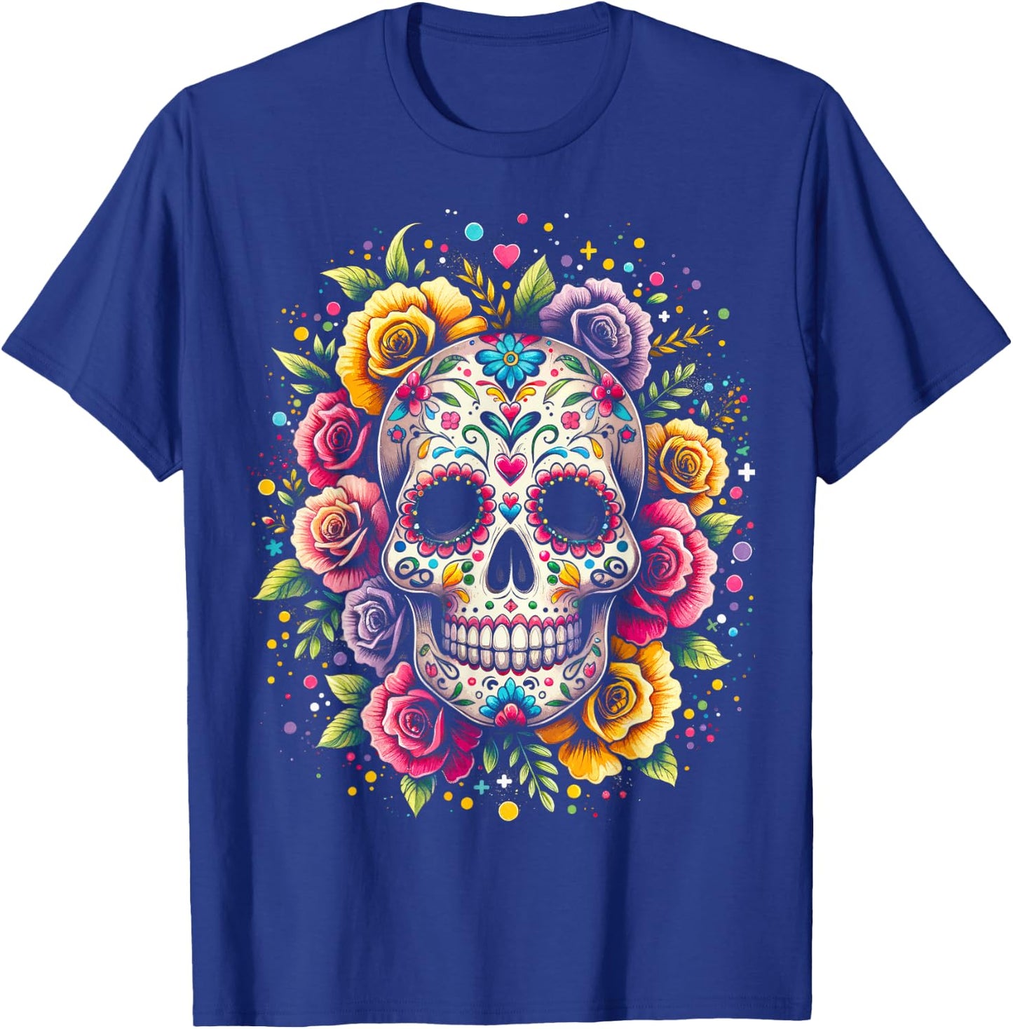 De Los Muertos Day of the Dead Sugar Skull Halloween Women T-Shirt - T-Shirt | Royal