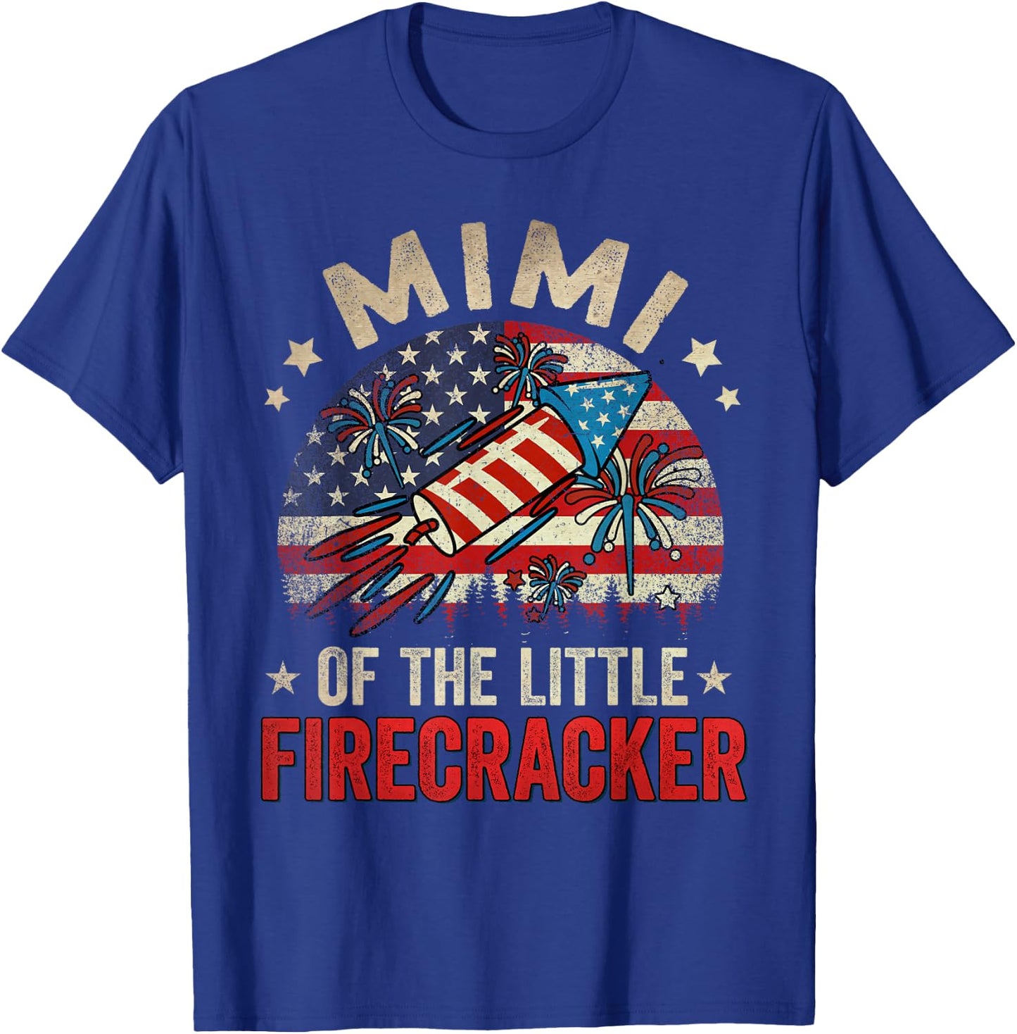4th Of July Birthday Mimi Of The Little Firecracker Women Men T-Shirt - T-Shirt | Royal