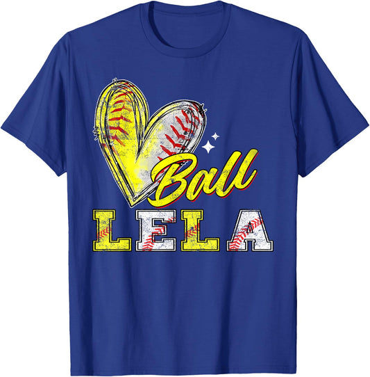 Funny Ball Lela Softball Baseball Lela T-Shirt - T-Shirt | Royal