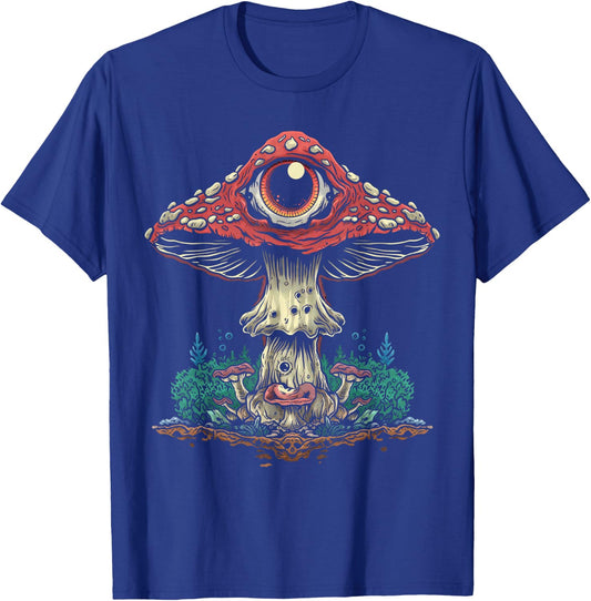 Cottagecore Weirdcore Aesthetic Mushroom Eyeball Creepy T-Shirt - T-Shirt | Royal