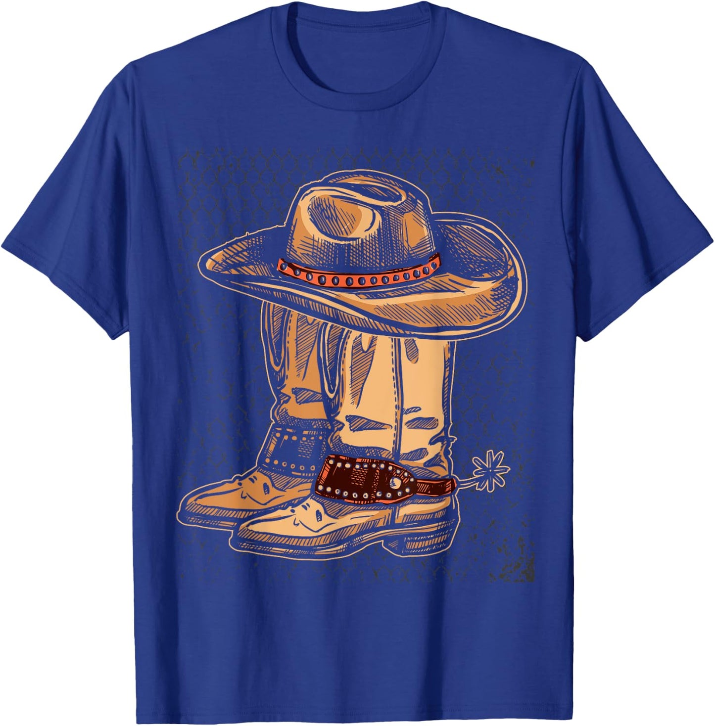 Rodeo Bull Riding Hat Line Dance Boots Cowboy T-Shirt - T-Shirt | Royal