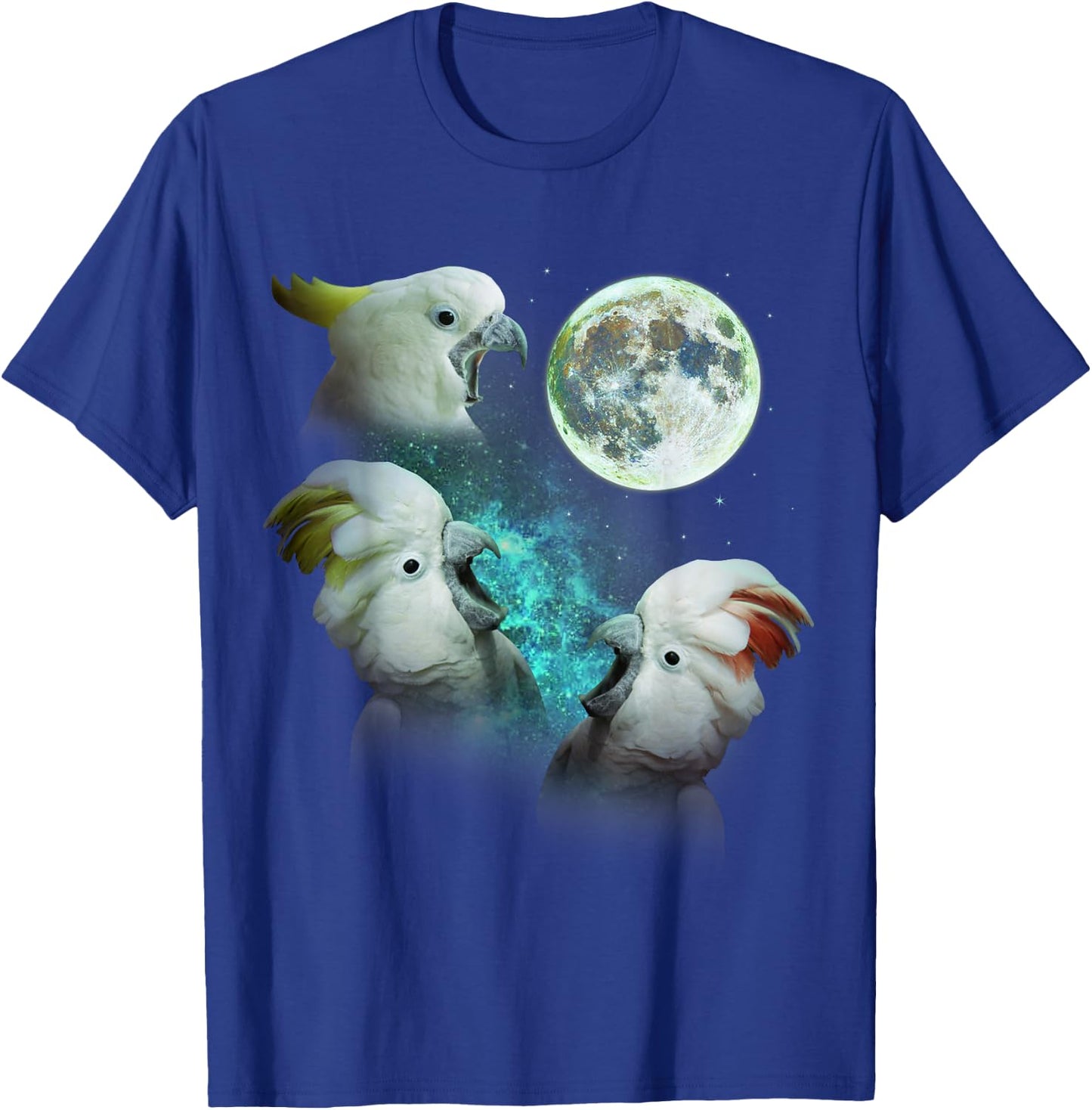 Three Cockatoos Howl At Moon 3 Wolf - Wolves Parody T-Shirt - T-Shirt | Royal