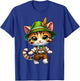 Oktoberfest Cat Funny German Bavarian Lederhosen Cat Lover T-Shirt - T-Shirt | Royal