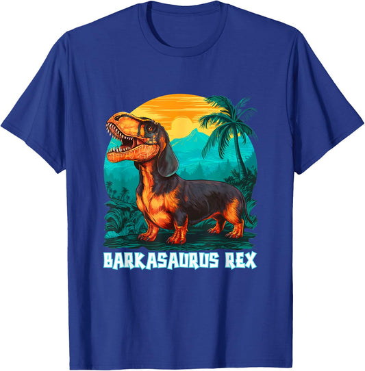 Barkasaurus Rex Dachshund T-Rex Mix Dog Sarcasm Funny T-Shirt - T-Shirt | Royal