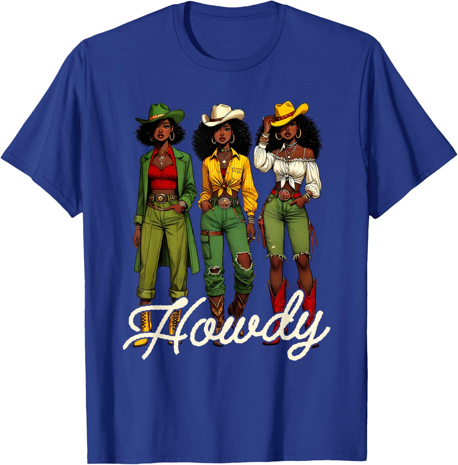 Black Cowgirl Western Rodeo Melanin Juneteenth Black History T-Shirt - T-Shirt | Royal