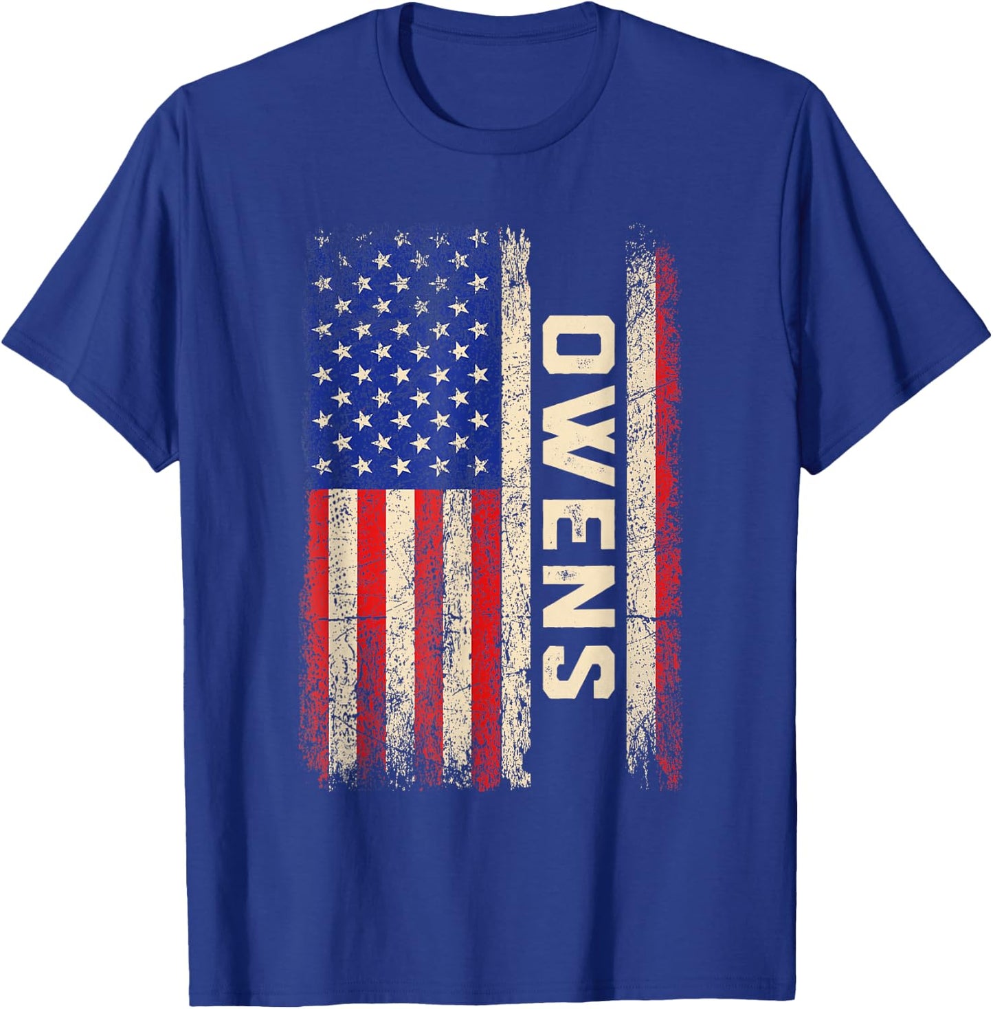 Owens Last Name Shirt Owens Name American Flag Women Kids Men T-Shirt - T-Shirt | Royal