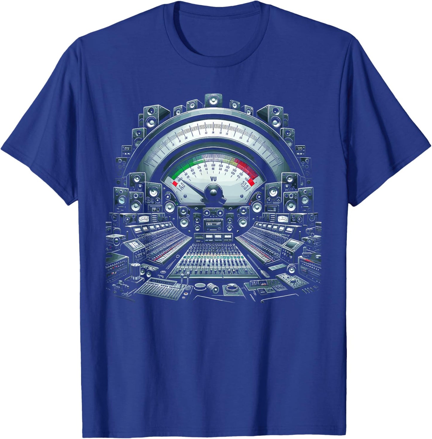 VU Meter Audiopile Analog Music Sound Engineer T-Shirt - T-Shirt | Royal