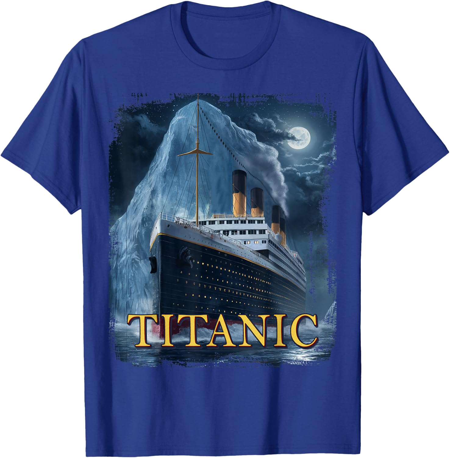 Titanic Cruise Ship Graphic Hit Iceberg April 15th 1912 , Small, Black T-Shirt - T-Shirt | Royal