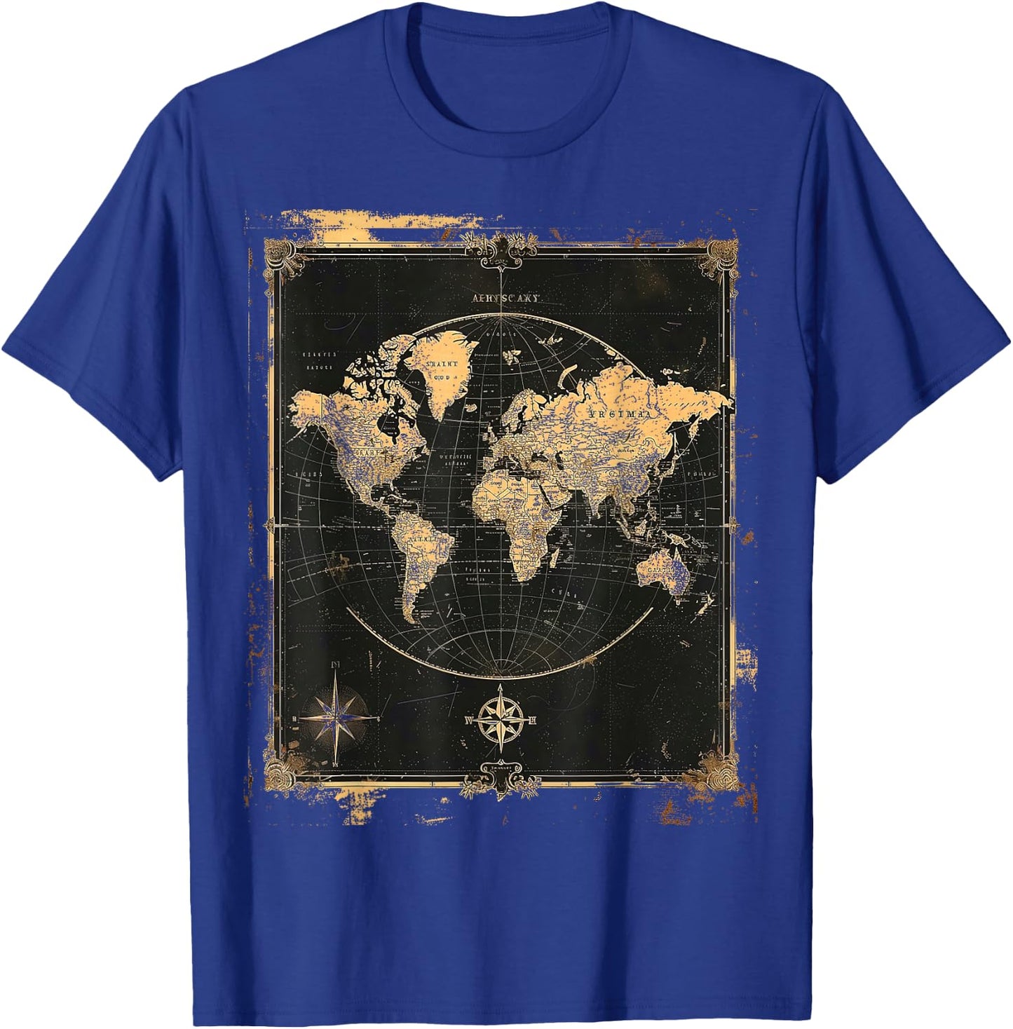 Vintage World Map Poster T-Shirt - T-Shirt | Royal