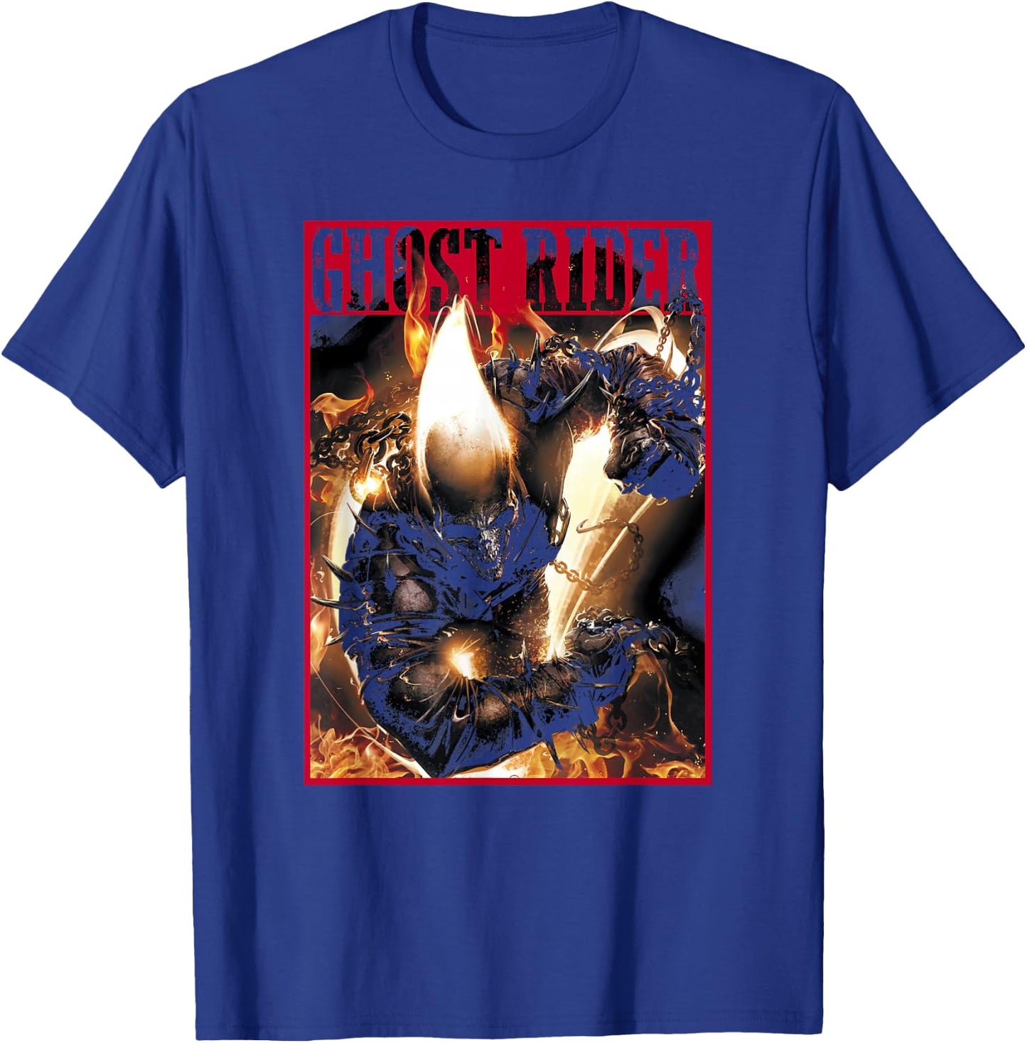 Marvel Ghost Rider Fury Comic Wanted Poster T-Shirt - T-Shirt | Royal