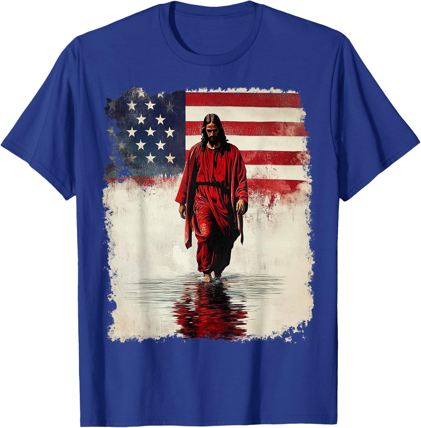 American Flag Jesus T-Shirt - T-Shirt | Royal