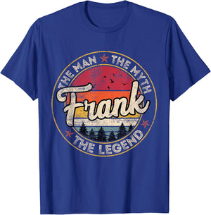 Frank The Man The Myth The Legend Personalized Name T-Shirt - T-Shirt | Royal