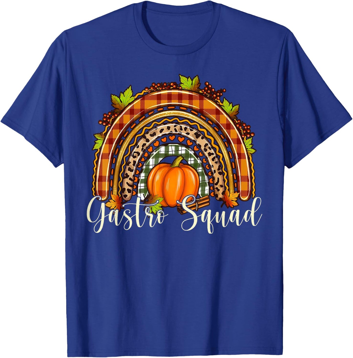 Gastro Squad Fall Rainbow Leopard Pumpkin Endoscopy Nurse T-Shirt - T-Shirt | Royal