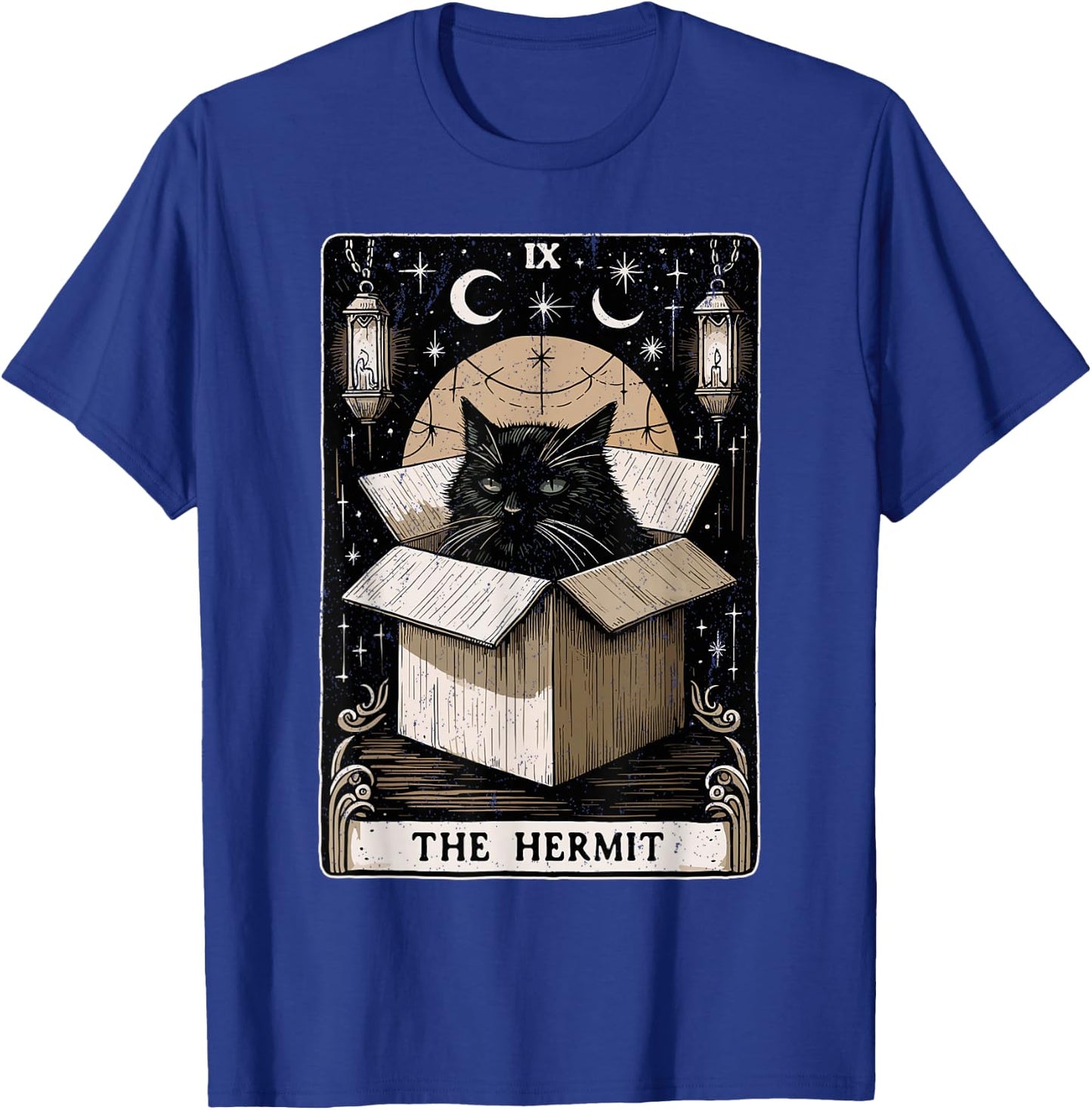 The Hermit Tarot Card Cat Lover Funny Cat T-Shirt - T-Shirt | Royal