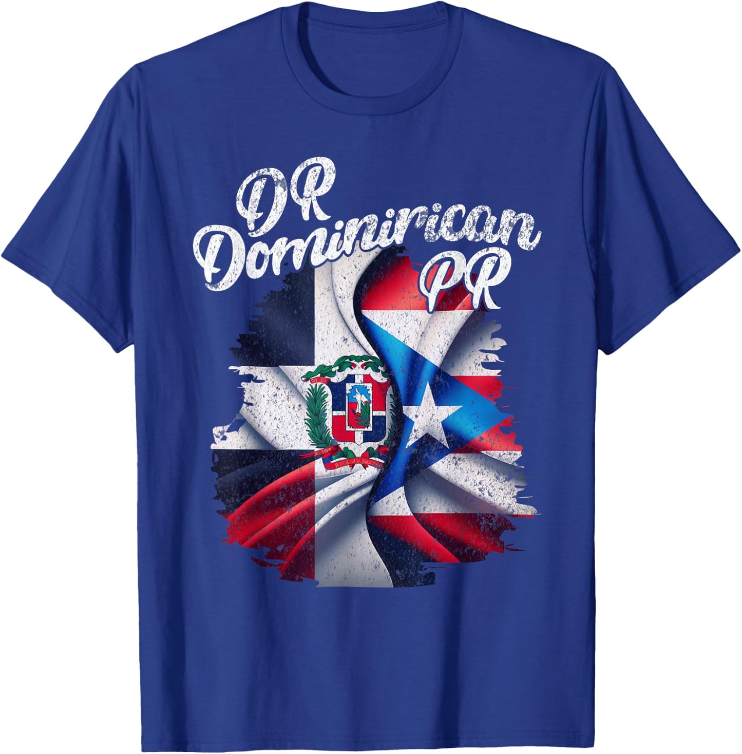 Dominirican DR Dominican Republic Puerto Rico PR Flag Pride T-Shirt - T-Shirt | Royal