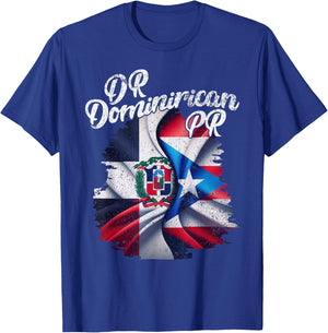 Dominirican DR Dominican Republic Puerto Rico PR Flag Pride T-Shirt - T-Shirt | Royal