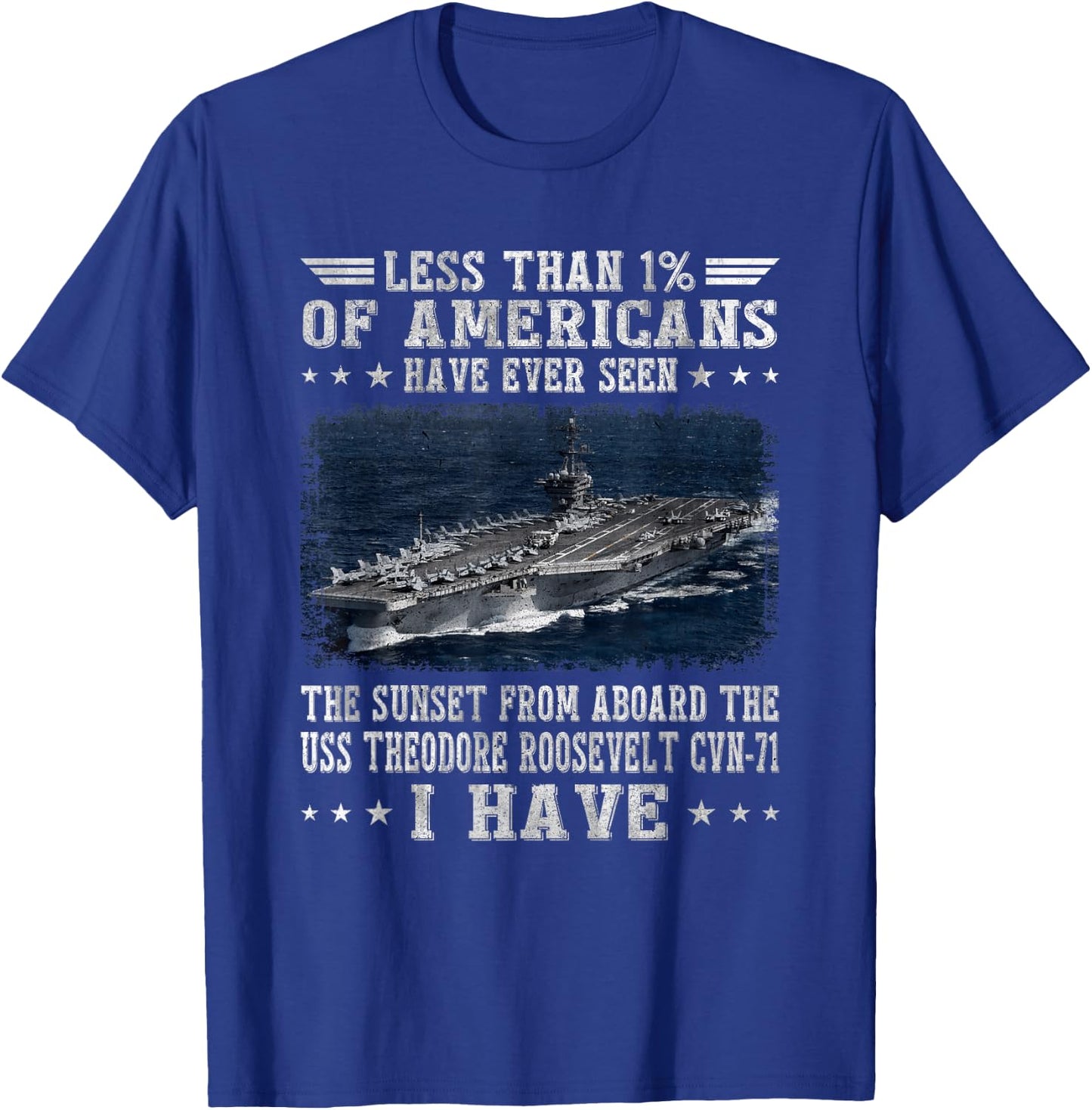 USS Theodore Roosevelt CVN-71 Aircraft Carrier Veterans Day T-Shirt - T-Shirt | Royal