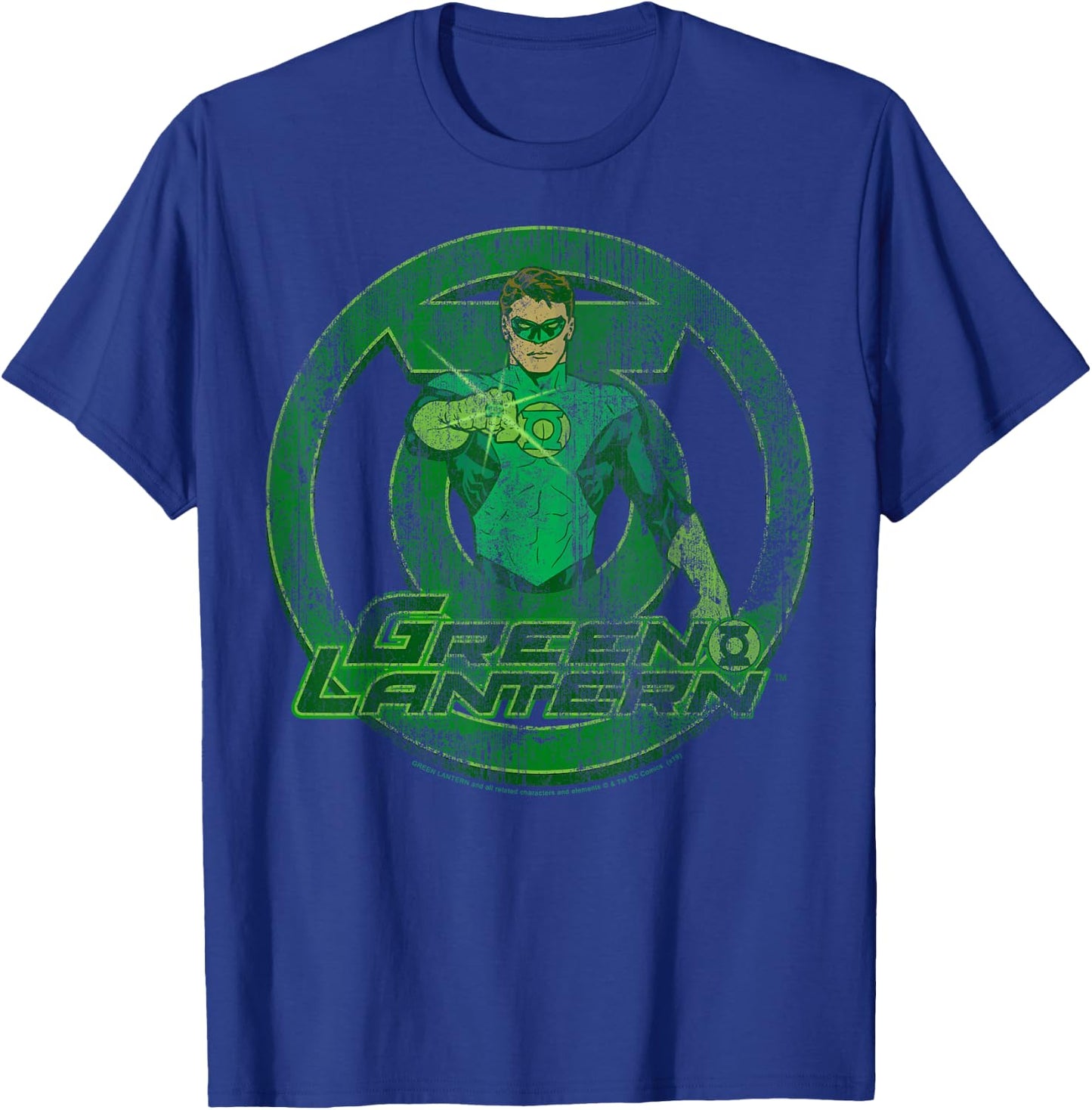 DC Comics The Green Lantern Distressed Portrait Small T-Shirt - T-Shirt | Royal