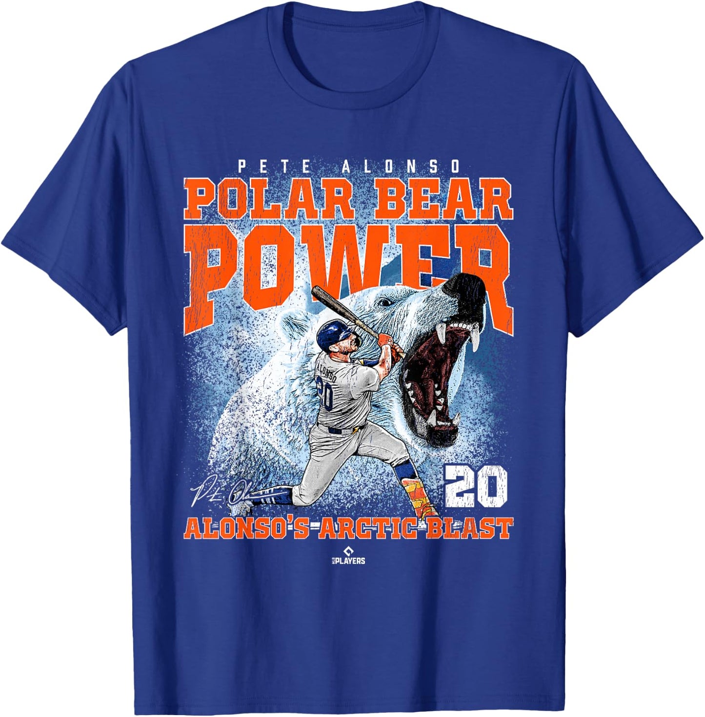 Polar Bear Power: Arctic Blast Pete Alonso New York MLBPA T-Shirt - T-Shirt | Royal