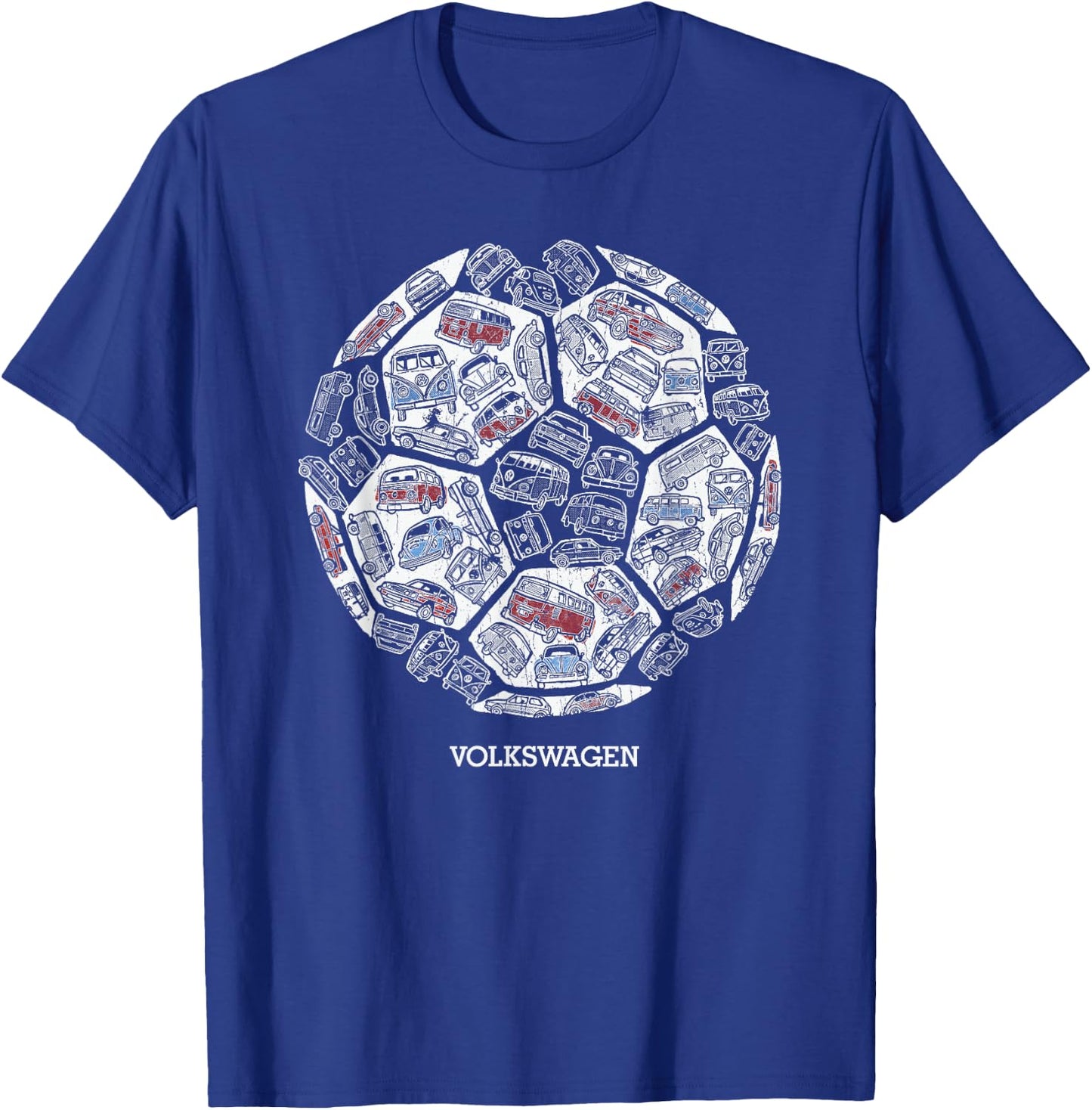 England Euro Football Campervans And Cars T-Shirt - T-Shirt | Royal