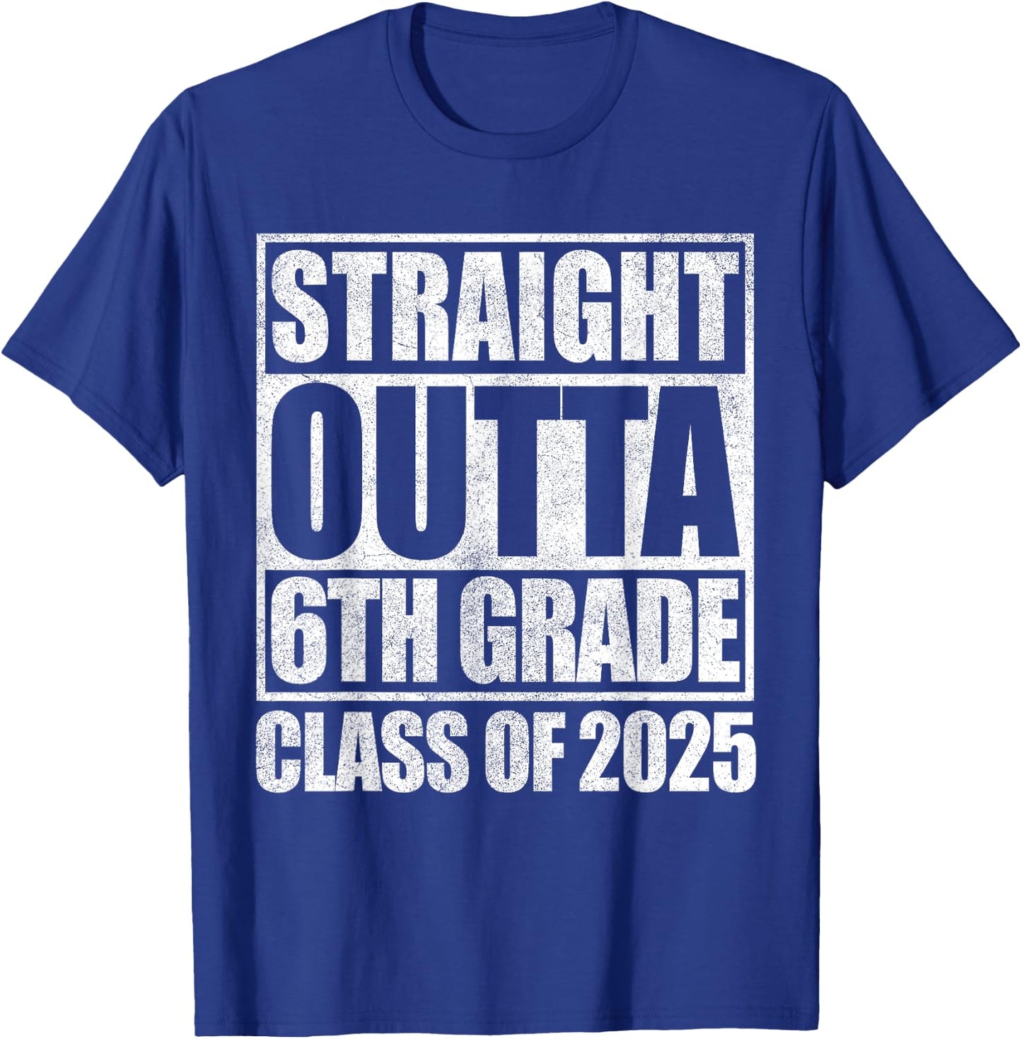 6th Grade Graduation Shirt for Boys Straight Outta 6th Grade T-Shirt - T-Shirt | Royal