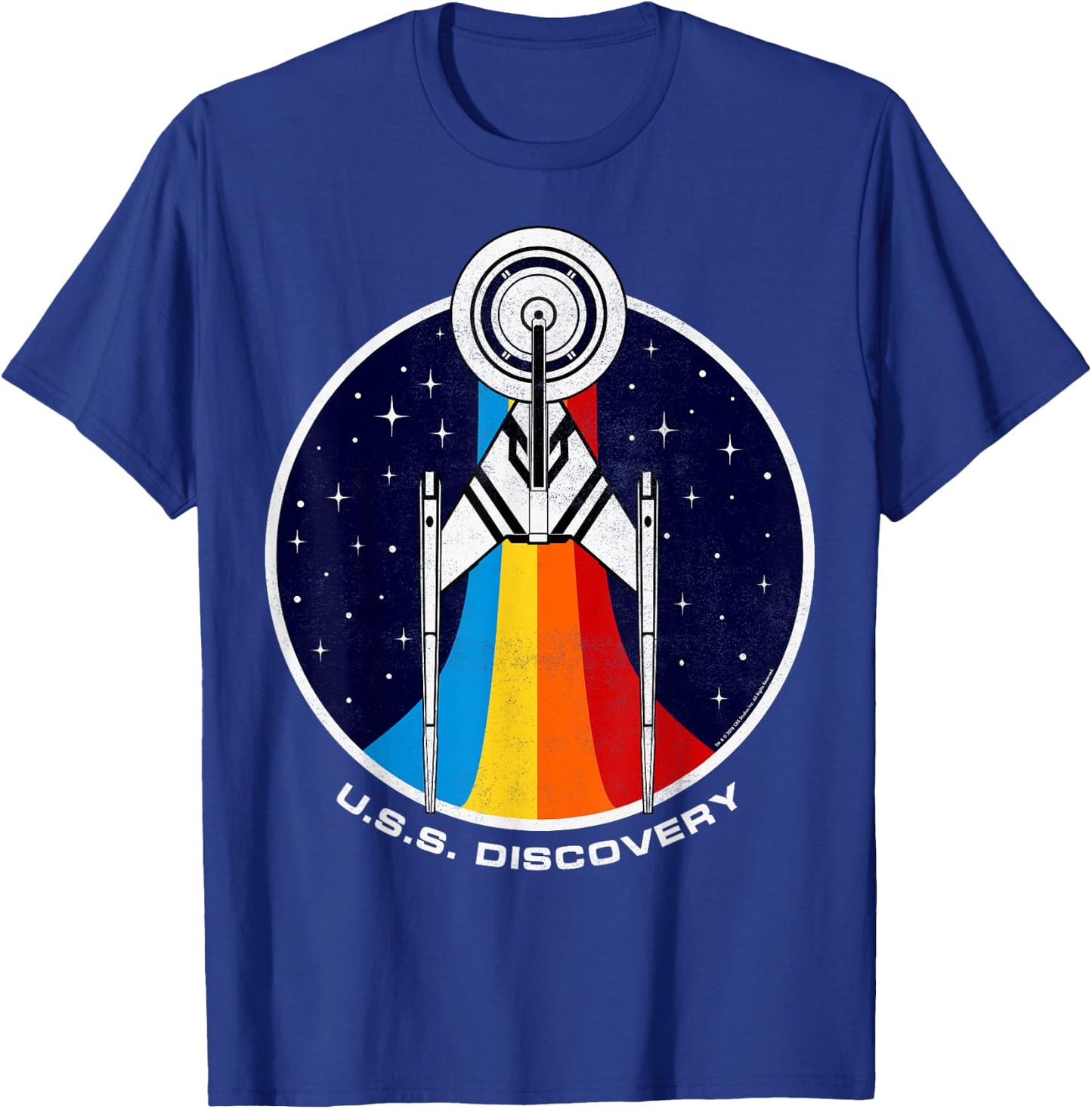 Star Trek Discovery Rainbow Stars Badge T-Shirt - T-Shirt | Royal