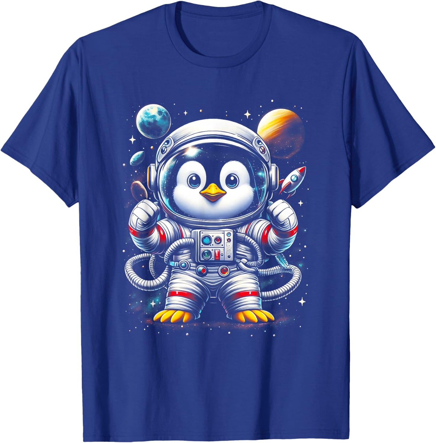 Penguin Astronaut Lover Space Art Space Galaxy Astrology T-Shirt - T-Shirt | Royal