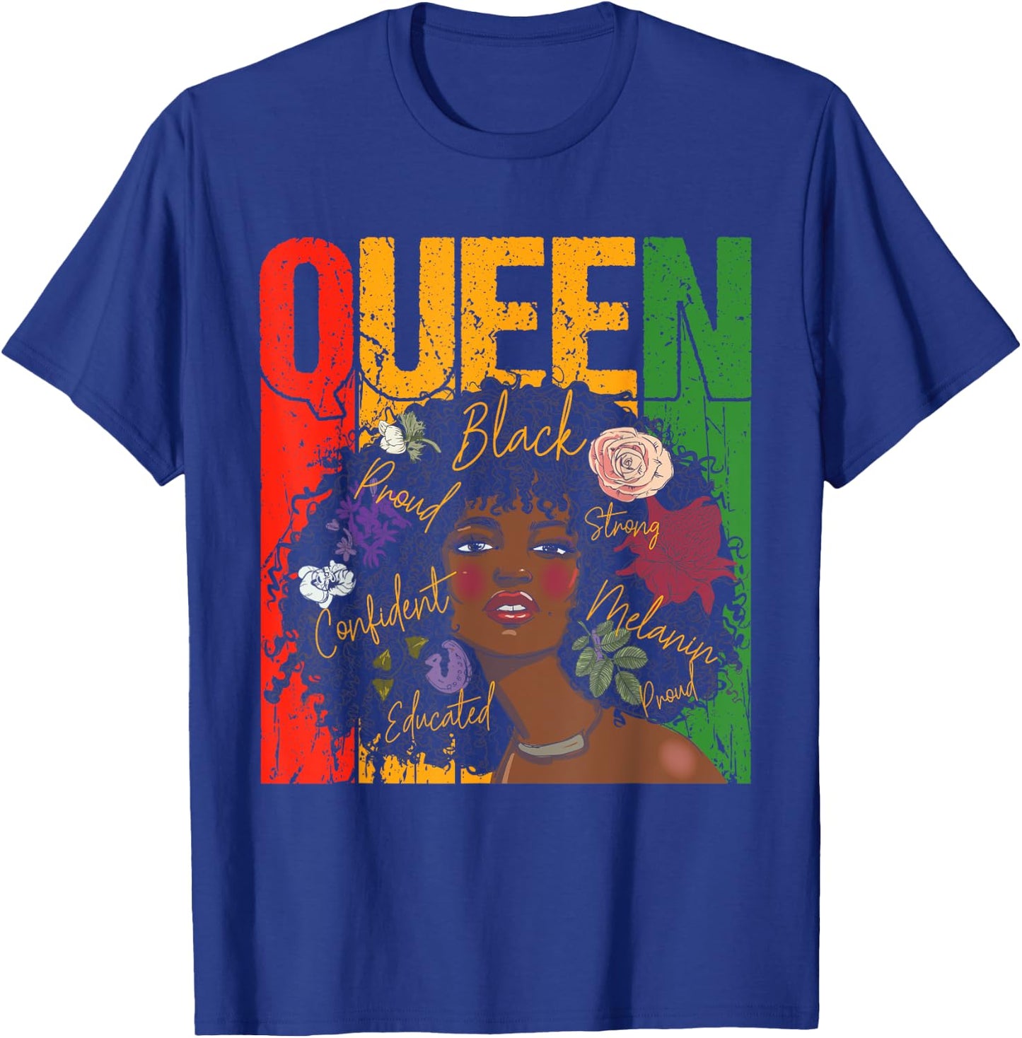 Juneteenth Black History Month Educated African Queen T-Shirt - T-Shirt | Royal