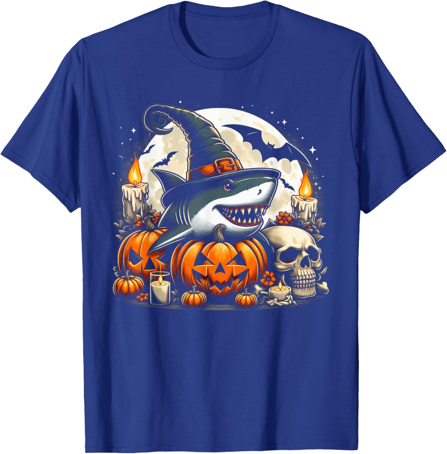 Shark Witch Halloween - Spooky Pumpkin Spooky Boys Girls T-Shirt - T-Shirt | Royal