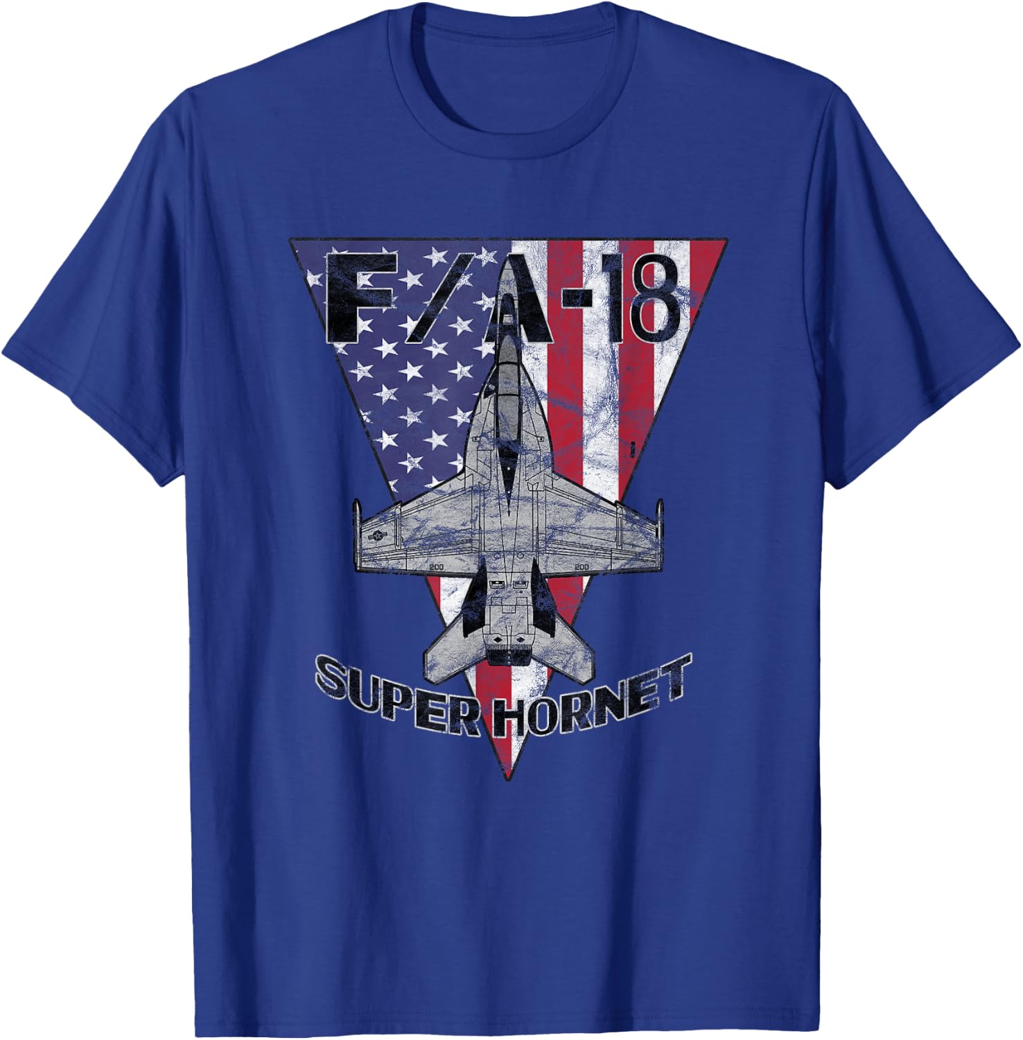 F/A-18 E/F Super Hornet Jet Fighter Airplane Vintage T-Shirt - T-Shirt | Royal