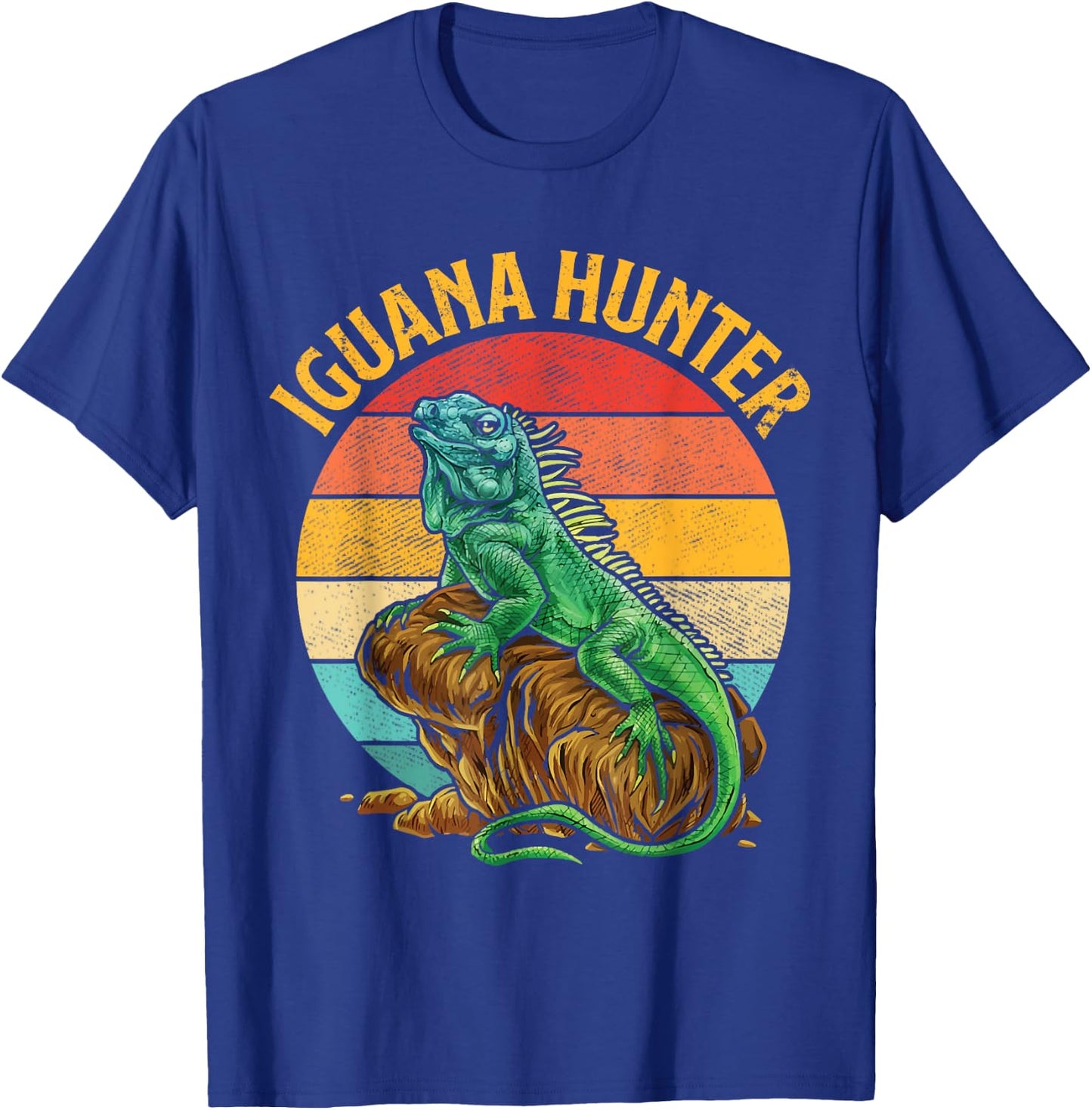 Retro Iguana Hunter Reptile Herpetologist Herpetology Lover T-Shirt - T-Shirt | Royal