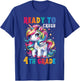 Student Unicorn Ready back to School crush 4th grade Girls T-Shirt - T-Shirt | Royal