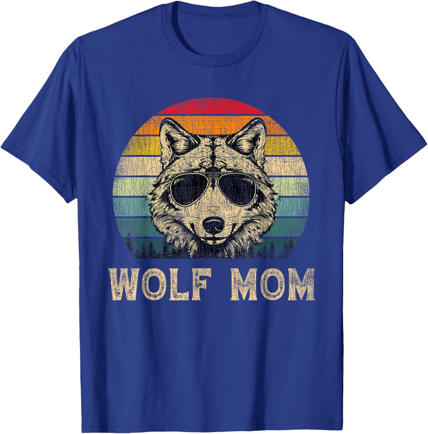 Vintage Wolf Mom Wolf Lovers Mommy Mother's Day T-Shirt - T-Shirt | Royal