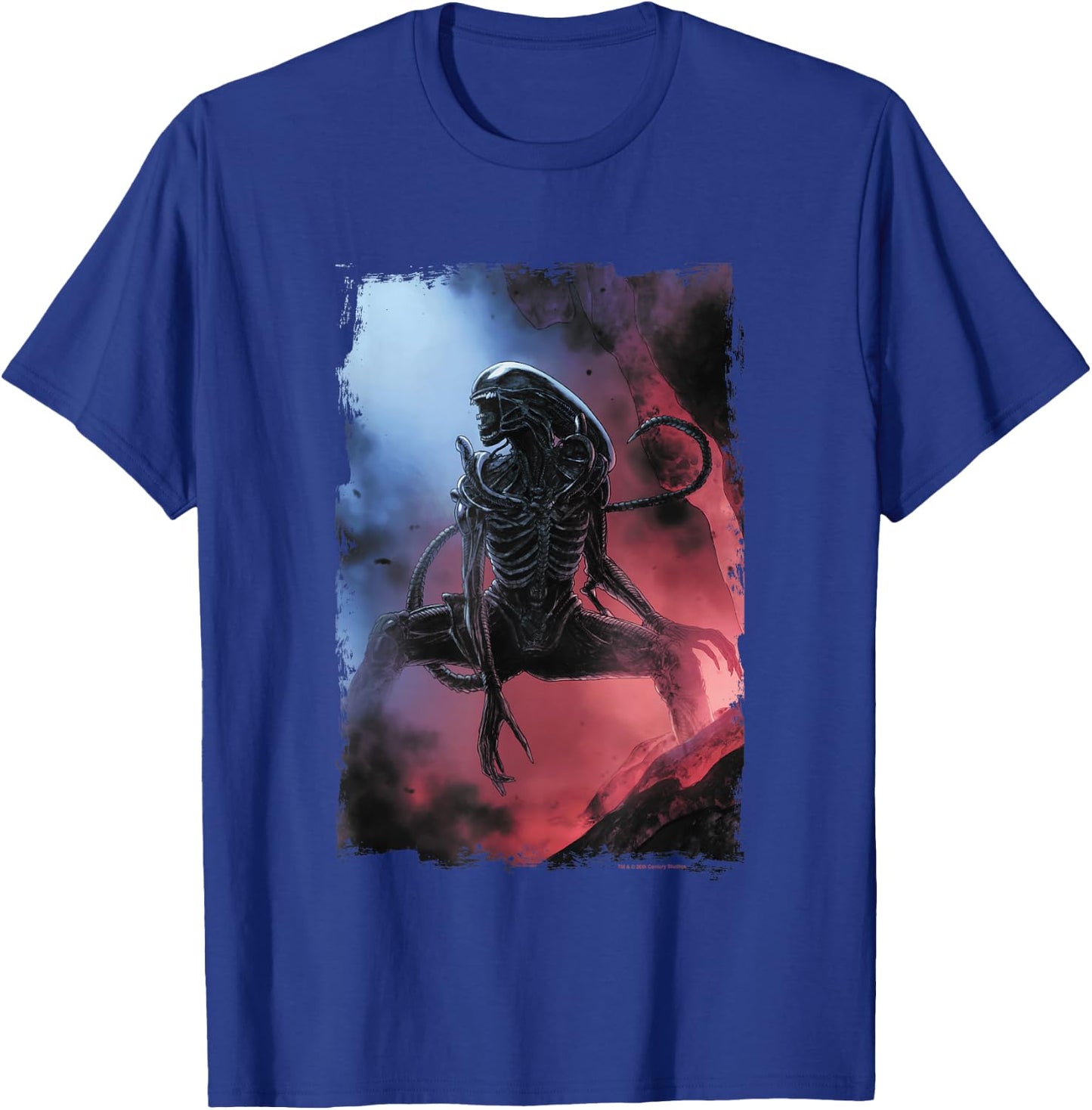 Aliens Iconic Dangerous Xenomorph Roar Big Chest Poster T-Shirt - T-Shirt | Royal
