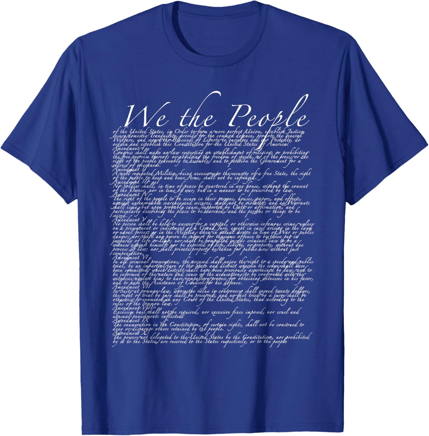 United States Bill of Rights US Constitution T-Shirt - T-Shirt | Royal
