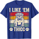 Funny English Bulldog I Like Em Thicc Dog Silhouette Men Women Kids T-Shirt - T-Shirt | Royal