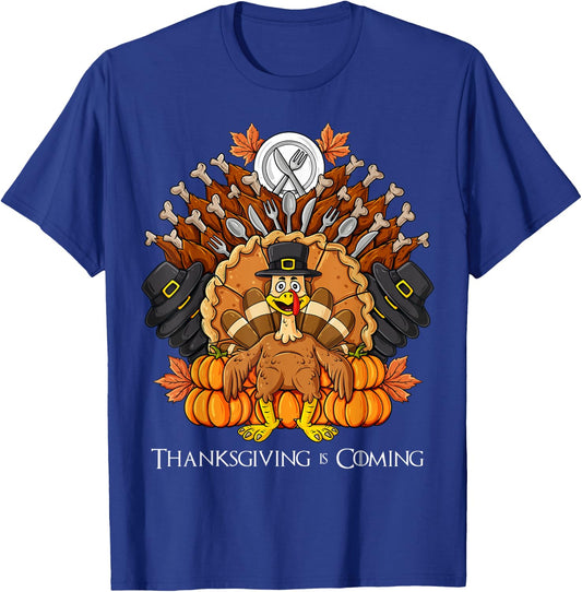 Thanksgiving Day Turkey Throne Funny Boys Girls Kids T-Shirt - T-Shirt | Royal