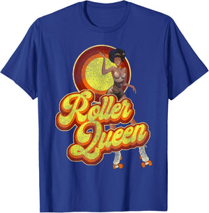 Cool Roller Skating Skate Girl 1970S Retro Afro T-Shirt - T-Shirt | Royal