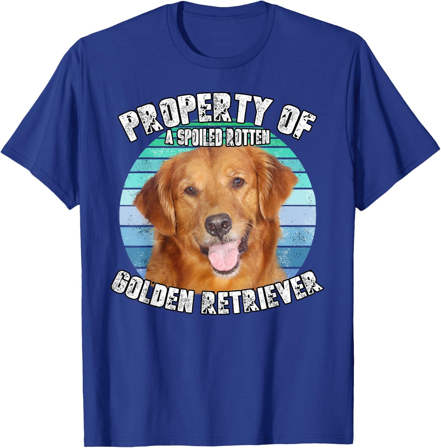 Golden Retriever Retro Property Of T-Shirt - T-Shirt | Royal