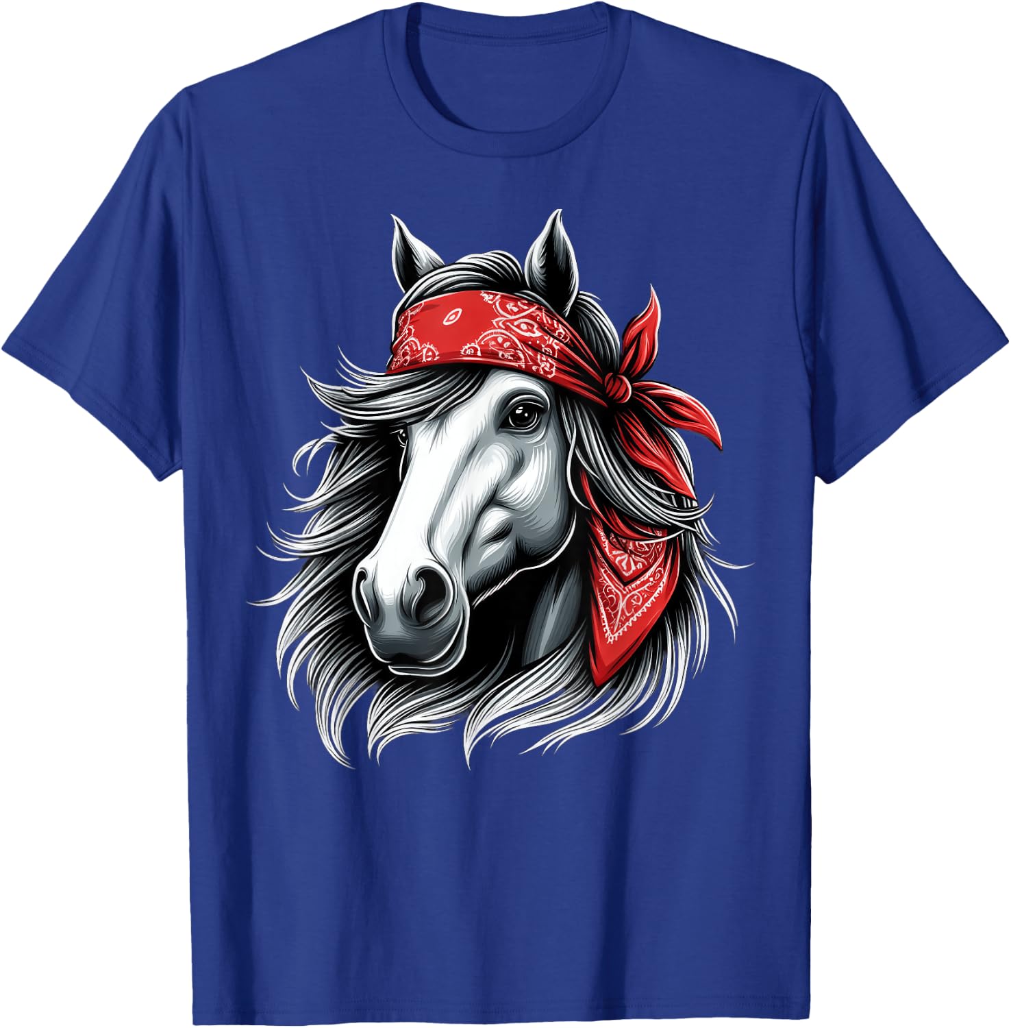 Horse Bandana T Shirt for Horseback Riding Horse Lover T-Shirt - T-Shirt | Royal