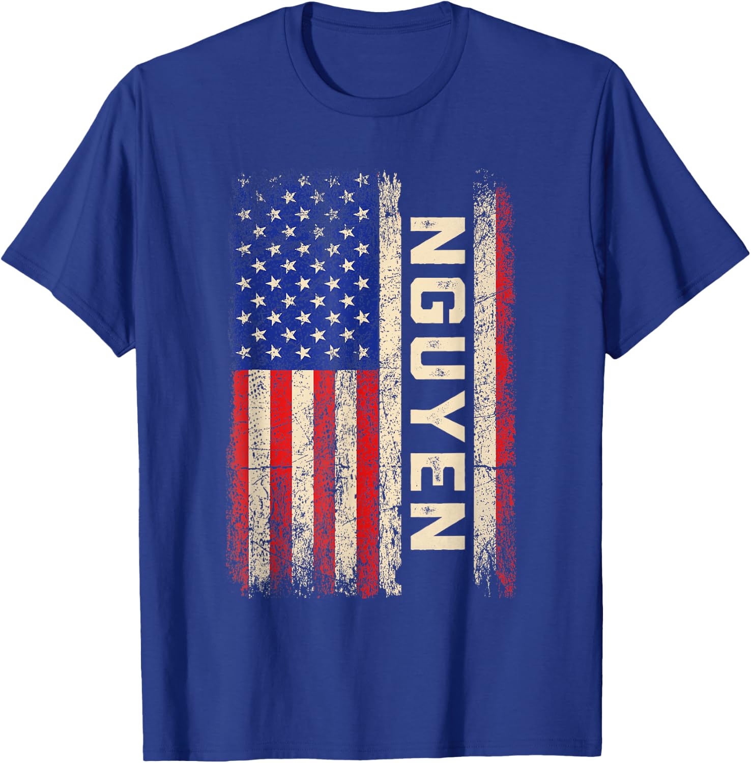 Nguyen Last Name Shirt Nguyen Name American Flag Kids Men T-Shirt - T-Shirt | Royal