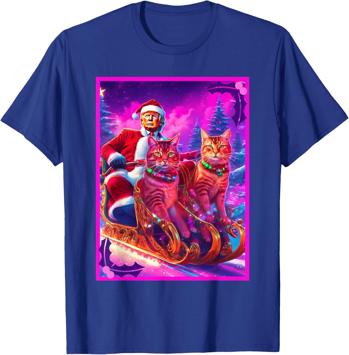 Funny Cat Lover Christmas Sweater Trump Ugly Christmas Women T-Shirt - T-Shirt | Royal