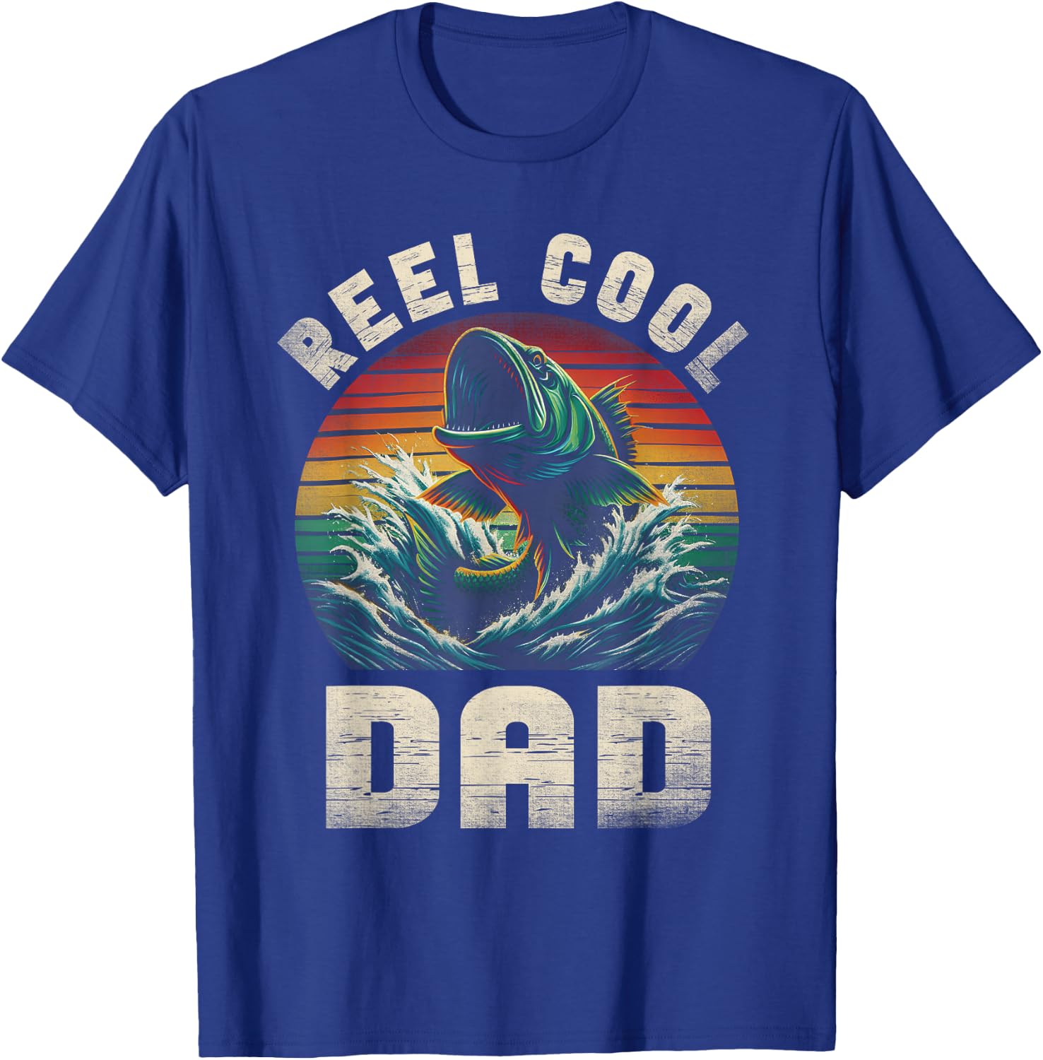 Reel Cool Dad Fishing Daddy Father's Day Fisherman Fish T-Shirt - T-Shirt | Royal