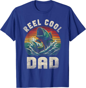 Reel Cool Dad Fishing Daddy Father's Day Fisherman Fish T-Shirt - T-Shirt | Royal