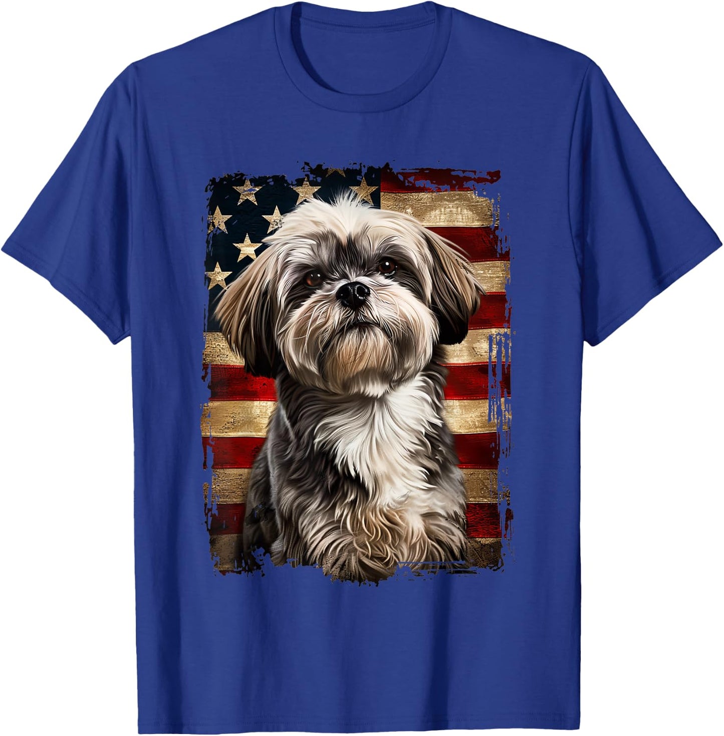 Lhasa Apso American Flag T-Shirt - T-Shirt | Royal